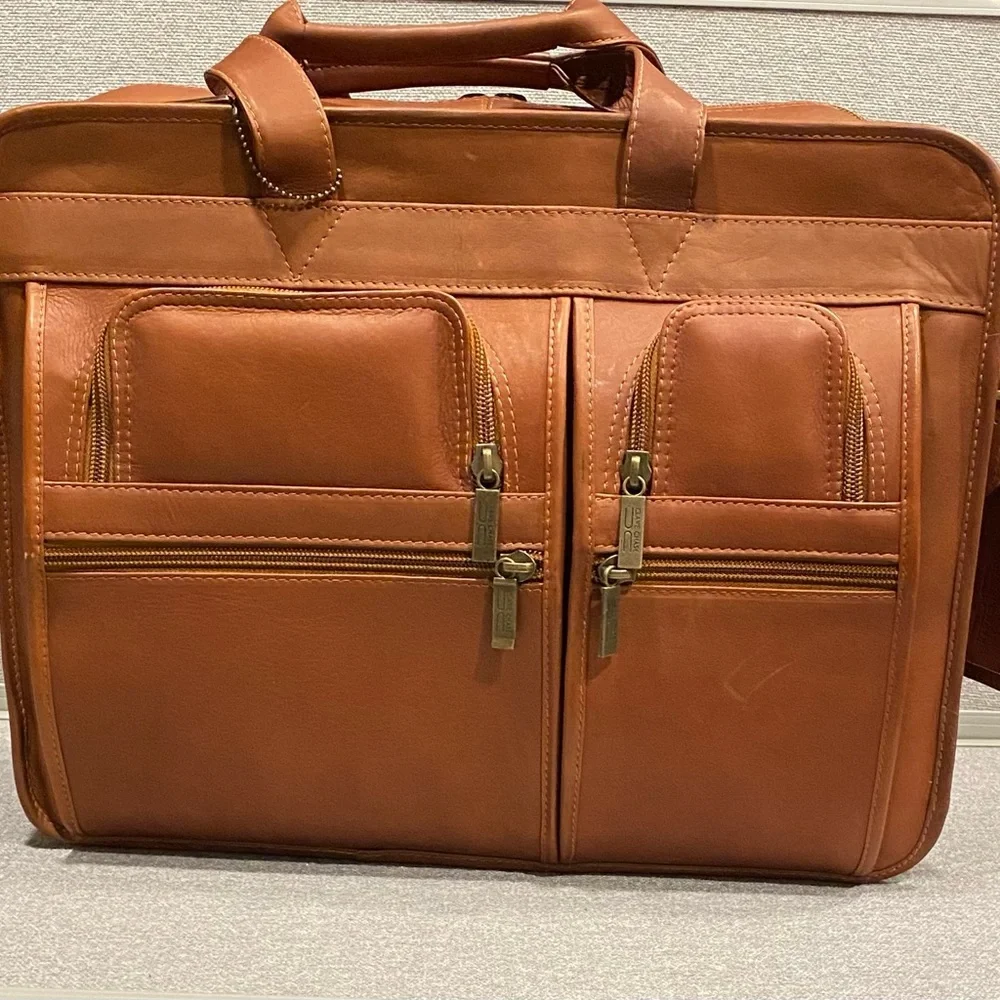 Claire Chase Leather Briefcase With Strap
